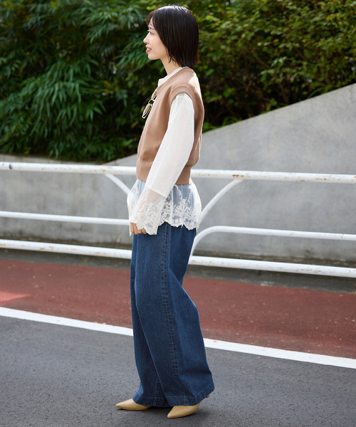 WEB限定/追加》チュールレースブラウス（シャツ/ブラウス）｜SLOBE