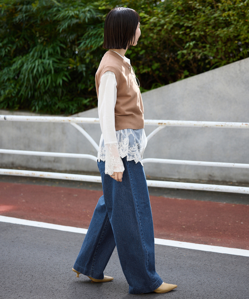 SLOBE IENA（スローブイエナ）の「《WEB限定/追加》チュールレースブラウス（シャツ/ブラウス・レディース・ブラック/ホワイト・FREE）」の22枚目の写真