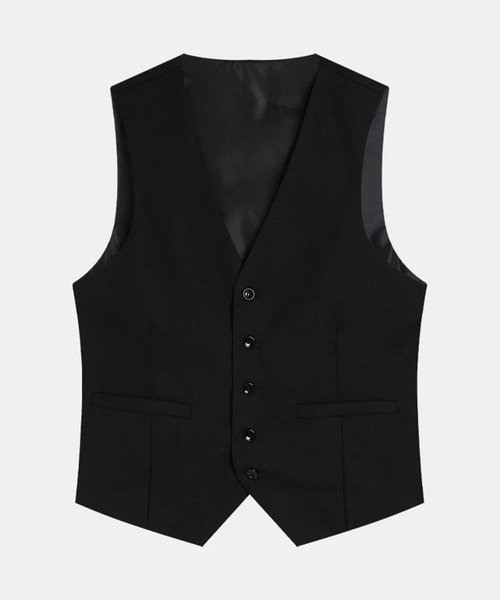 Cloudstyle（クラウドスタイル）の「【Cloudstyle】無地 フォーマル ノーカラー ベスト（スーツベスト・メンズ・グレー/カーキ/ブラック/ネイビー・MEDIUM/LARGE/X-LARGE/XX-LARGE）」の11枚目の写真