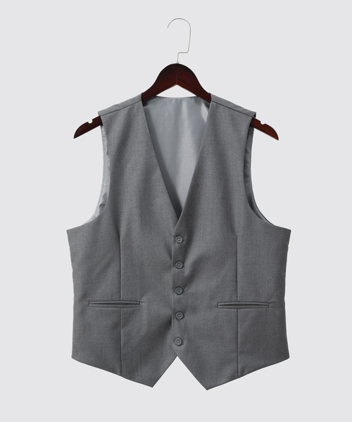 Cloudstyle（クラウドスタイル）の「【Cloudstyle】無地 フォーマル ノーカラー ベスト（スーツベスト・メンズ・グレー/カーキ/ブラック/ネイビー・MEDIUM/LARGE/X-LARGE/XX-LARGE）」の19枚目の写真