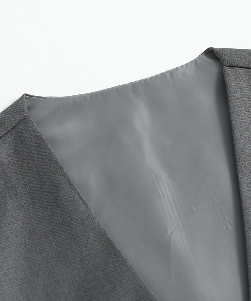 Cloudstyle（クラウドスタイル）の「【Cloudstyle】無地 フォーマル ノーカラー ベスト（スーツベスト・メンズ・グレー/カーキ/ブラック/ネイビー・MEDIUM/LARGE/X-LARGE/XX-LARGE）」の21枚目の写真