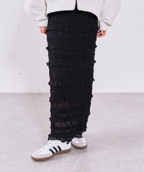 archives(アルシーヴ)の「シャーリングフリルタイトスカート(スカート・レディース・アイボリー/ブラック・MEDIUM)」の12枚目の写真