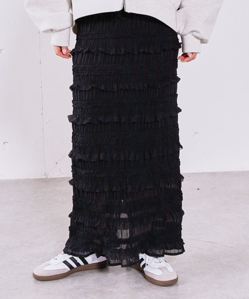 archives(アルシーヴ)の「シャーリングフリルタイトスカート(スカート・レディース・アイボリー/ブラック・MEDIUM)」の13枚目の写真