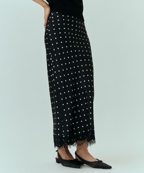 DRWCYS（ドロシーズ）の「ドットレースナロースカート（スカート・レディース・ホワイト/ブラック・FREE）」の2枚目の写真