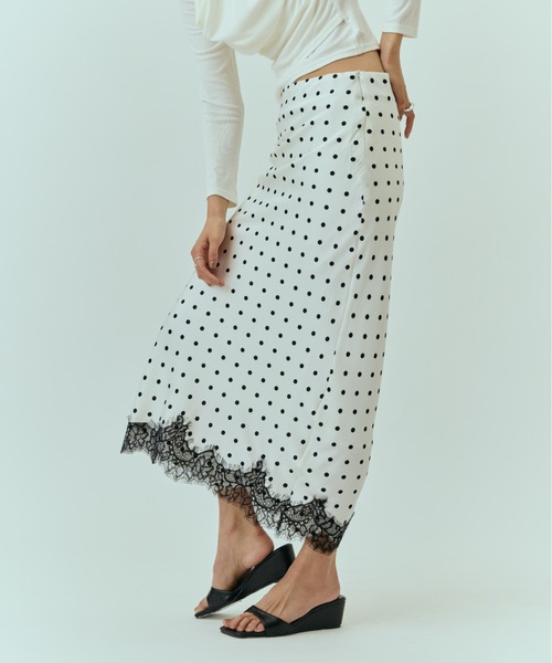 DRWCYS（ドロシーズ）の「ドットレースナロースカート（スカート・レディース・ホワイト/ブラック・FREE）」の6枚目の写真