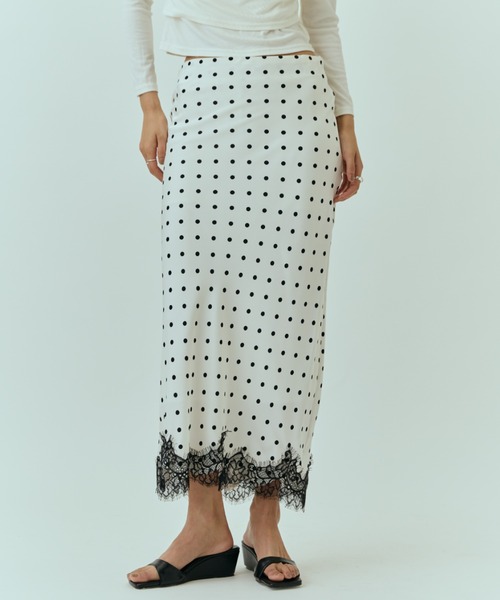 DRWCYS（ドロシーズ）の「ドットレースナロースカート（スカート・レディース・ホワイト/ブラック・FREE）」の7枚目の写真