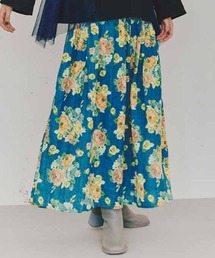 mensha!（メンシャ）の「ｍｅｎｓｈａ！　まるでゴブラン織り！？軽やかガーゼのカーブ＆ギャザースカート（スカート）」