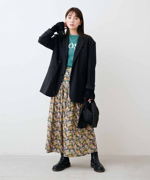 mensha!（メンシャ）の「ｍｅｎｓｈａ！　まるでゴブラン織り！？軽やかガーゼのカーブ＆ギャザースカート（スカート・レディース・ベージュ系その他/ブラック系その他/ブルー系その他・L/LL/M）」の13枚目の写真