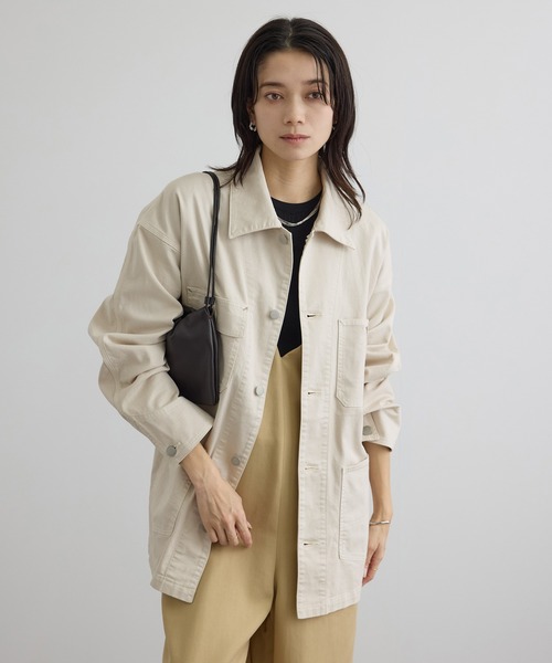 SALON adam et rope'（サロン アダム エ ロペ）の「【WEB・一部店舗限定】ブロークンツイルカバーオール（カバーオール・レディース・カーキ/ベージュ系その他2・FREE）」の4枚目の写真