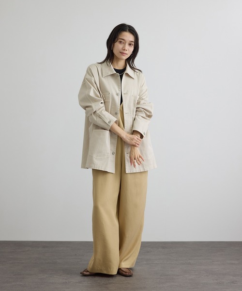 SALON adam et rope'（サロン アダム エ ロペ）の「【WEB・一部店舗限定】ブロークンツイルカバーオール（カバーオール・レディース・カーキ/ベージュ系その他2・FREE）」の5枚目の写真