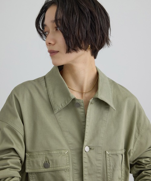 SALON adam et rope'（サロン アダム エ ロペ）の「【WEB・一部店舗限定】ブロークンツイルカバーオール（カバーオール・レディース・カーキ/ベージュ系その他2・FREE）」の8枚目の写真