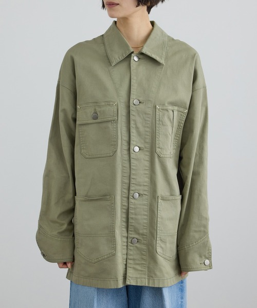 SALON adam et rope'（サロン アダム エ ロペ）の「【WEB・一部店舗限定】ブロークンツイルカバーオール（カバーオール・レディース・カーキ/ベージュ系その他2・FREE）」の13枚目の写真