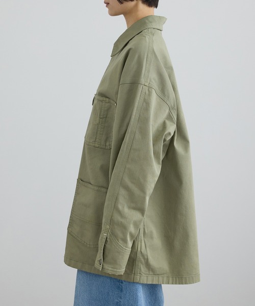 SALON adam et rope'（サロン アダム エ ロペ）の「【WEB・一部店舗限定】ブロークンツイルカバーオール（カバーオール・レディース・カーキ/ベージュ系その他2・FREE）」の14枚目の写真