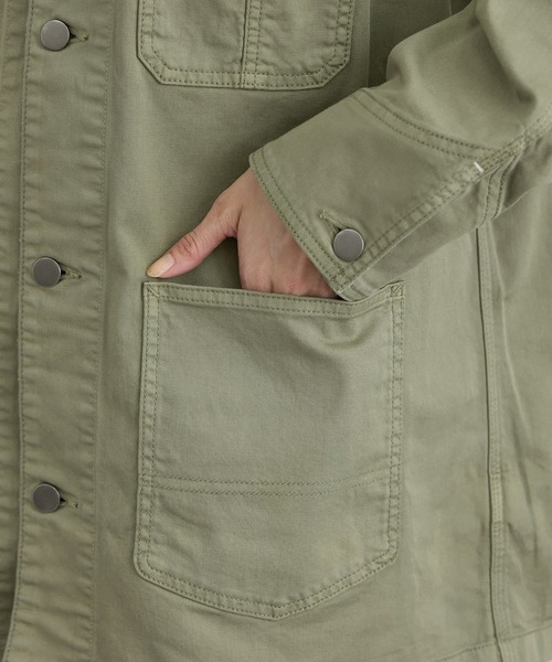 SALON adam et rope'（サロン アダム エ ロペ）の「【WEB・一部店舗限定】ブロークンツイルカバーオール（カバーオール・レディース・カーキ/ベージュ系その他2・FREE）」の18枚目の写真