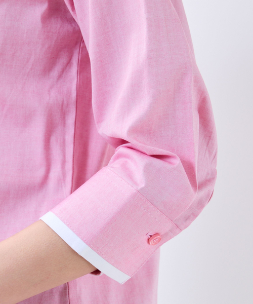 NARACAMICIE（ナラカミーチェ）の「【NARACAMICIE】オックスバイカラー七分袖シャツ（シャツ/ブラウス・レディース・ホワイト/ブルー/ピンク・L/M）」の9枚目の写真