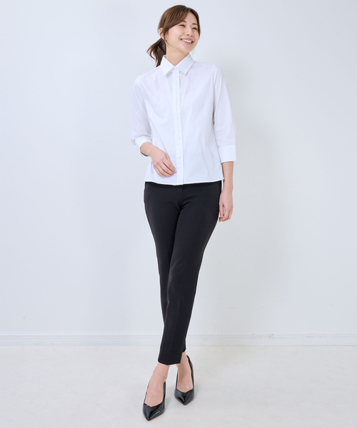 NARACAMICIE（ナラカミーチェ）の「【NARACAMICIE】オックスバイカラー七分袖シャツ（シャツ/ブラウス・レディース・ホワイト/ブルー/ピンク・L/M）」の14枚目の写真