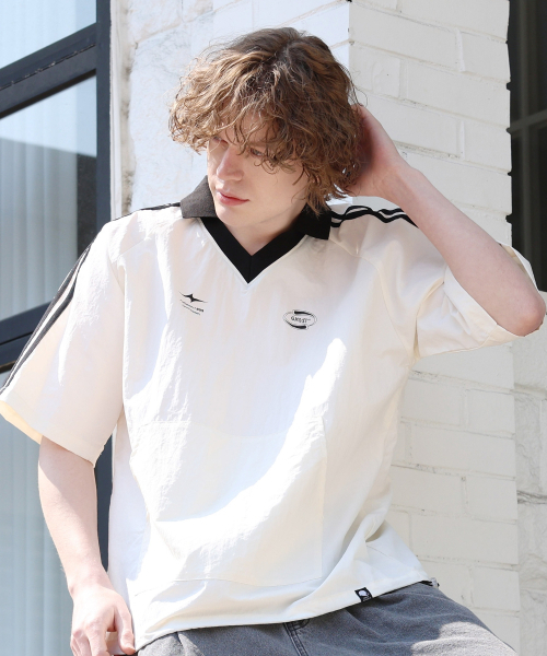 GHOST REPUBLIC（ゴーストリパブリック）の「ラグビーカラーラグラントラックタスラン半袖Tシャツ GT-377_アイボリー（Tシャツ/カットソー・レディース・アイボリー・XX-LARGE/X-LARGE/LARGE）」の4枚目の写真