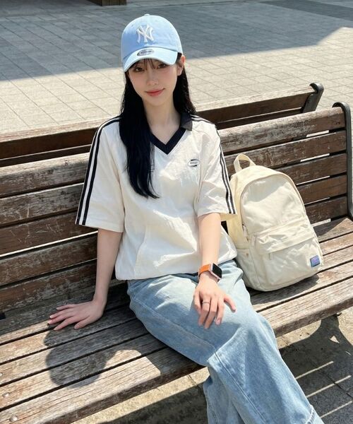 GHOST REPUBLIC（ゴーストリパブリック）の「ラグビーカラーラグラントラックタスラン半袖Tシャツ GT-377_アイボリー（Tシャツ/カットソー・レディース・アイボリー・XX-LARGE/X-LARGE/LARGE）」の3枚目の写真