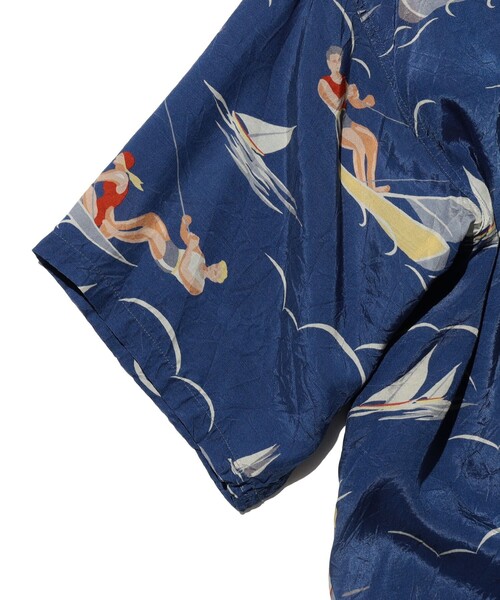BEAMS PLUS(ビームスプラス)の「Open Collar Cupro Print(シャツ/ブラウス・メンズ・ブルー・MEDIUM/LARGE/SMALL/X-LARGE)」の5枚目の写真