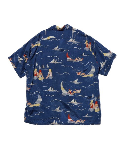 BEAMS PLUS(ビームスプラス)の「Open Collar Cupro Print(シャツ/ブラウス・メンズ・ブルー・MEDIUM/LARGE/SMALL/X-LARGE)」の8枚目の写真