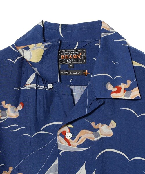 BEAMS PLUS(ビームスプラス)の「Open Collar Cupro Print(シャツ/ブラウス・メンズ・ブルー・MEDIUM/LARGE/SMALL/X-LARGE)」の11枚目の写真