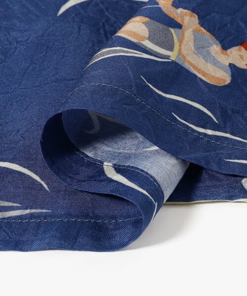 BEAMS PLUS(ビームスプラス)の「Open Collar Cupro Print(シャツ/ブラウス・メンズ・ブルー・MEDIUM/LARGE/SMALL/X-LARGE)」の13枚目の写真
