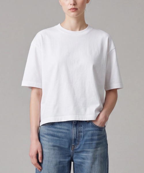 comfort colors(コンフォートカラーズ)の「【T16】【COMFORT COLORS/コンフォートカラーズ】WOMEN‘S HEAVYWEIGHT BOXY T-SHIRT S-3023CL(Tシャツ/カットソー・レディース・パープル/ホワイト/アイボリー/ブラック/イエロー/オレンジ・LARGE/MEDIUM)」の1枚目の写真