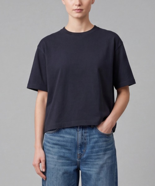 comfort colors(コンフォートカラーズ)の「【T16】【COMFORT COLORS/コンフォートカラーズ】WOMEN‘S HEAVYWEIGHT BOXY T-SHIRT S-3023CL(Tシャツ/カットソー・レディース・パープル/ホワイト/アイボリー/ブラック/イエロー/オレンジ・LARGE/MEDIUM)」の3枚目の写真
