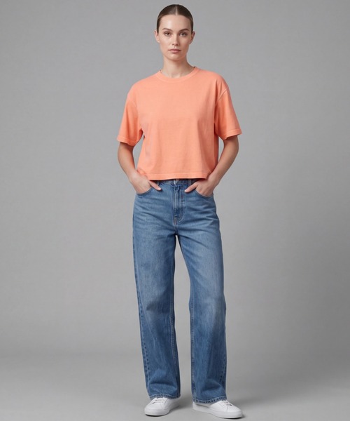 comfort colors(コンフォートカラーズ)の「【T16】【COMFORT COLORS/コンフォートカラーズ】WOMEN‘S HEAVYWEIGHT BOXY T-SHIRT S-3023CL(Tシャツ/カットソー・レディース・パープル/ホワイト/アイボリー/ブラック/イエロー/オレンジ・LARGE/MEDIUM)」の17枚目の写真