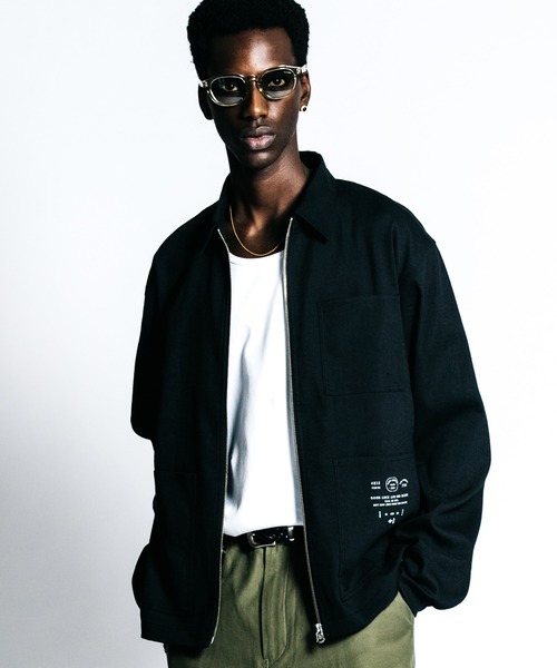 CRIMIE（クライミー）の「ZIP LINEN OX SHIRT JACKET _ COOL TOUCH EASY CARE（ブルゾン・メンズ・ブラック/ホワイト・XXL/XL/L/M）」の2枚目の写真