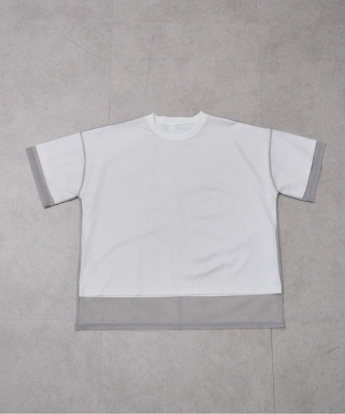 SOYEN(ソイエン)の「チュールドッキングレイヤードシアーTシャツ(Tシャツ/カットソー・レディース・ホワイト/チャコール・F)」の22枚目の写真
