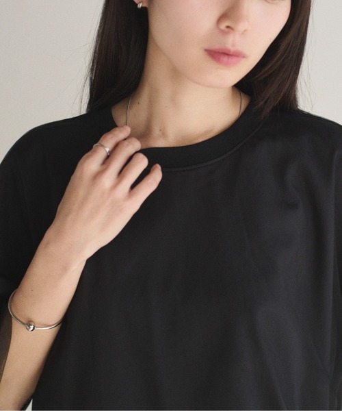 SOYEN(ソイエン)の「チュールドッキングレイヤードシアーTシャツ(Tシャツ/カットソー・レディース・ホワイト/チャコール・F)」の19枚目の写真