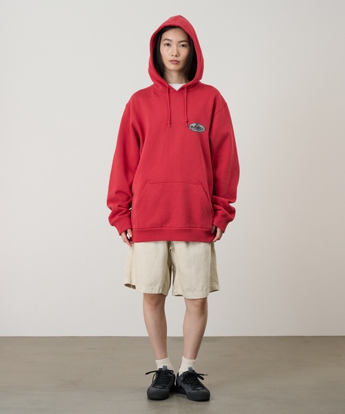 Gramicci（グラミチ）の「HALF DOME HOODED SWEATSHIRT｜ハーフドームフーデッドスウェットシャツ（パーカー・メンズ・レッド/ヘザーグレー/ブラック・S/M/XL/XXL/L）」の4枚目の写真