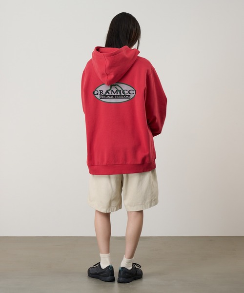Gramicci（グラミチ）の「HALF DOME HOODED SWEATSHIRT｜ハーフドームフーデッドスウェットシャツ（パーカー・メンズ・レッド/ヘザーグレー/ブラック・S/M/XL/XXL/L）」の6枚目の写真