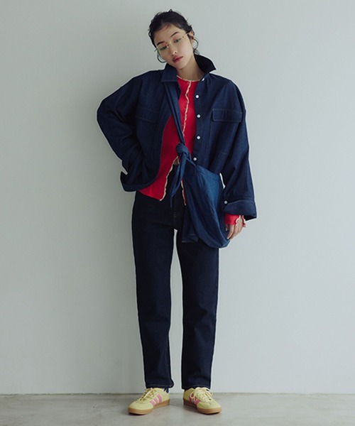 studio CLIP（スタディオクリップ）の「【daily CLIP】ハイウエストスリムデニム（デニムパンツ・レディース・ライトブルー/ネイビー・MEDIUM/SMALL）」の21枚目の写真