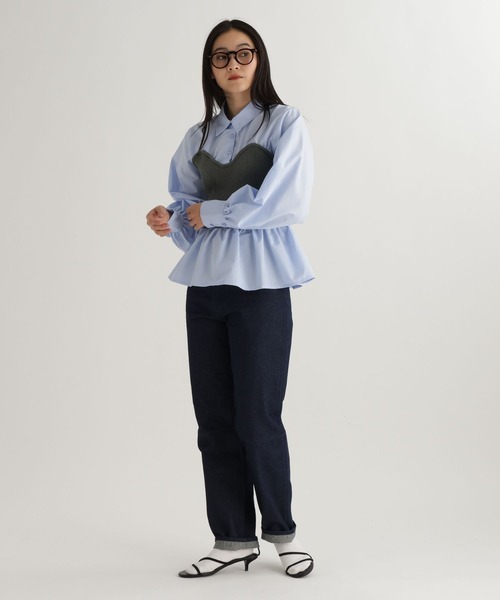 studio CLIP（スタディオクリップ）の「【daily CLIP】ハイウエストスリムデニム（デニムパンツ・レディース・ライトブルー/ネイビー・MEDIUM/SMALL）」の16枚目の写真