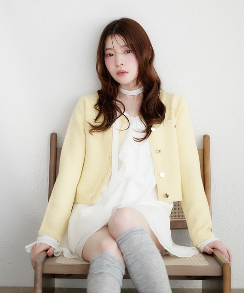 gold button knit jacket / ゴールドボタンニットジャケット（ノー