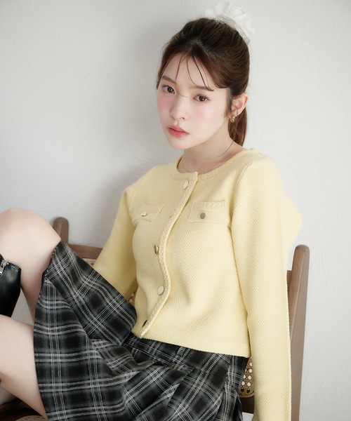 gold button knit jacket / ゴールドボタンニットジャケット（ノー