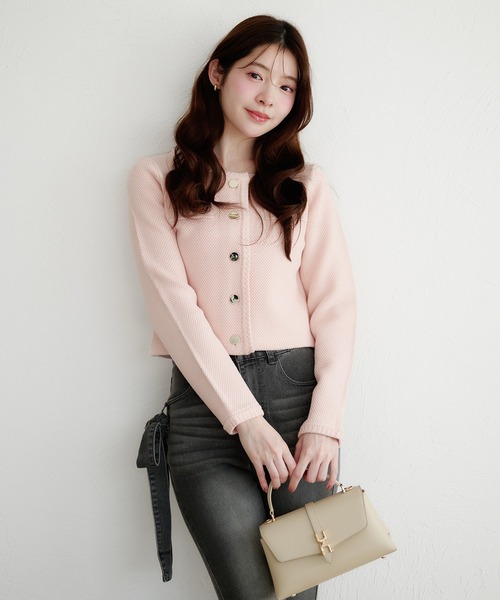 gold button knit jacket / ゴールドボタンニットジャケット（ノー