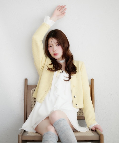 fupel（フぺル）の「gold button knit jacket / ゴールドボタンニット