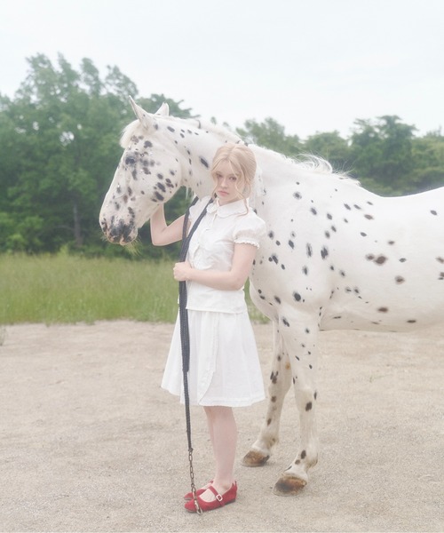 chernyy(チェルニー)の「Indian cotton wrapping apron skirt / インドコットンラッピングエプロンスカート(スカート・レディース・アイボリー・LARGE/MEDIUM/SMALL)」の5枚目の写真