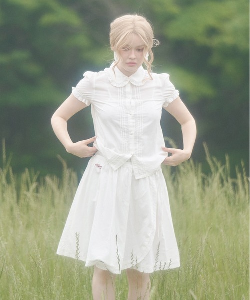 chernyy(チェルニー)の「Indian cotton wrapping apron skirt / インドコットンラッピングエプロンスカート(スカート・レディース・アイボリー・LARGE/MEDIUM/SMALL)」の3枚目の写真