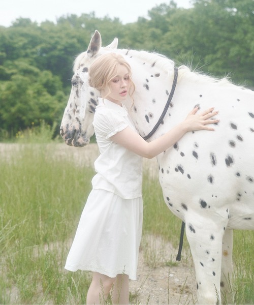 chernyy(チェルニー)の「Indian cotton wrapping apron skirt / インドコットンラッピングエプロンスカート(スカート・レディース・アイボリー・LARGE/MEDIUM/SMALL)」の7枚目の写真