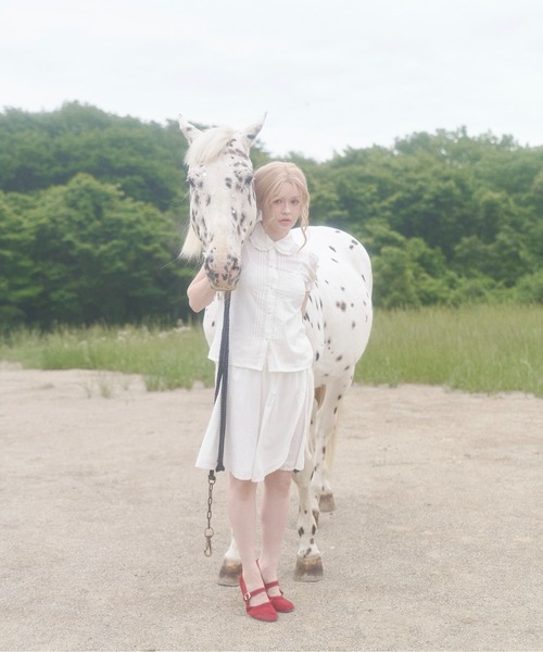 chernyy(チェルニー)の「Indian cotton wrapping apron skirt / インドコットンラッピングエプロンスカート(スカート・レディース・アイボリー・LARGE/MEDIUM/SMALL)」の9枚目の写真