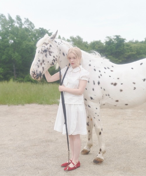 chernyy(チェルニー)の「Indian cotton wrapping apron skirt / インドコットンラッピングエプロンスカート(スカート・レディース・アイボリー・LARGE/MEDIUM/SMALL)」の6枚目の写真