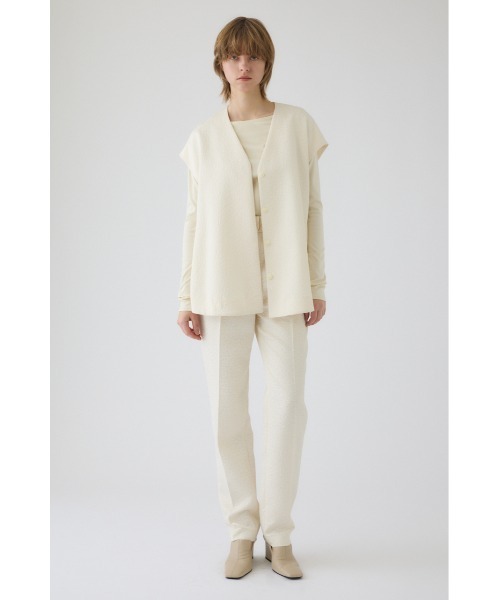 RIM.ARK（リムアーク）の「【PRE ORDER】Glossy JQ shape vest グロッシージャガード シェイプ ベスト（ベスト・レディース・ブラック/アイボリー・FREE）」の9枚目の写真