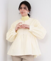 OPAQUE.CLIP | 撥水ノーカラーペプラムブルゾン【洗濯機OK/抗ピル】(ブルゾン)