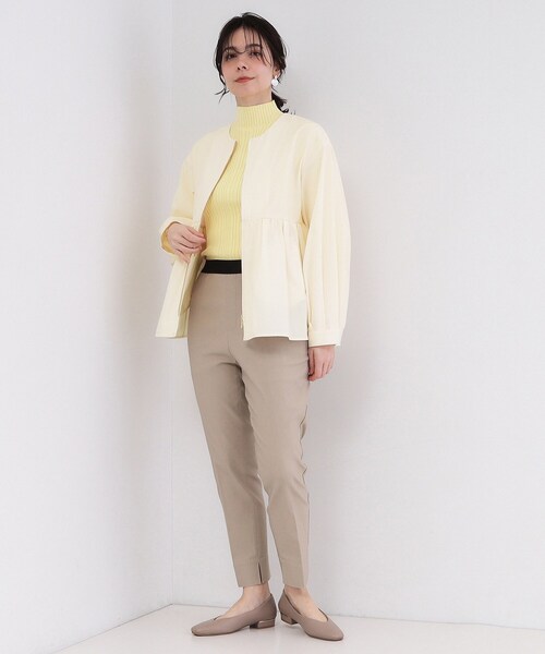 OPAQUE.CLIP（オペークドットクリップ）の「撥水ノーカラーペプラムブルゾン【洗濯機OK/抗ピル】（ブルゾン・レディース・オフホワイト/ネイビー/ライトベージュ・36/42/38/40）」の10枚目の写真