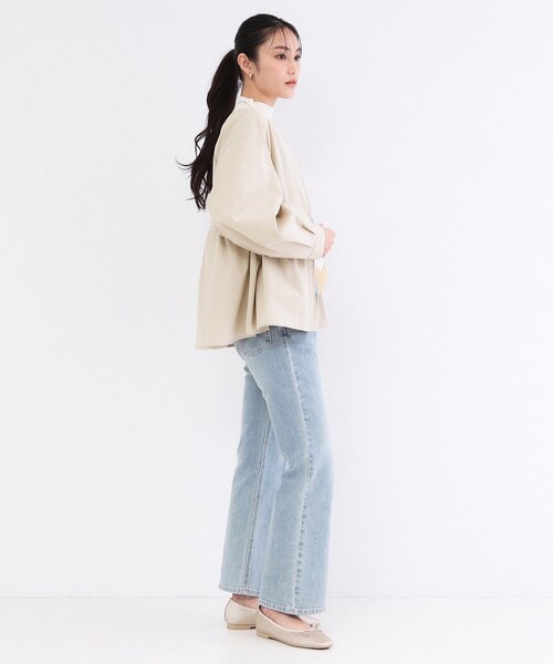 OPAQUE.CLIP（オペークドットクリップ）の「撥水ノーカラーペプラムブルゾン【洗濯機OK/抗ピル】（ブルゾン・レディース・オフホワイト/ネイビー/ライトベージュ・36/42/38/40）」の15枚目の写真