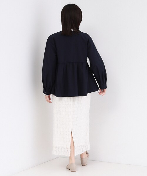 OPAQUE.CLIP（オペークドットクリップ）の「撥水ノーカラーペプラムブルゾン【洗濯機OK/抗ピル】（ブルゾン・レディース・オフホワイト/ネイビー/ライトベージュ・36/42/38/40）」の19枚目の写真